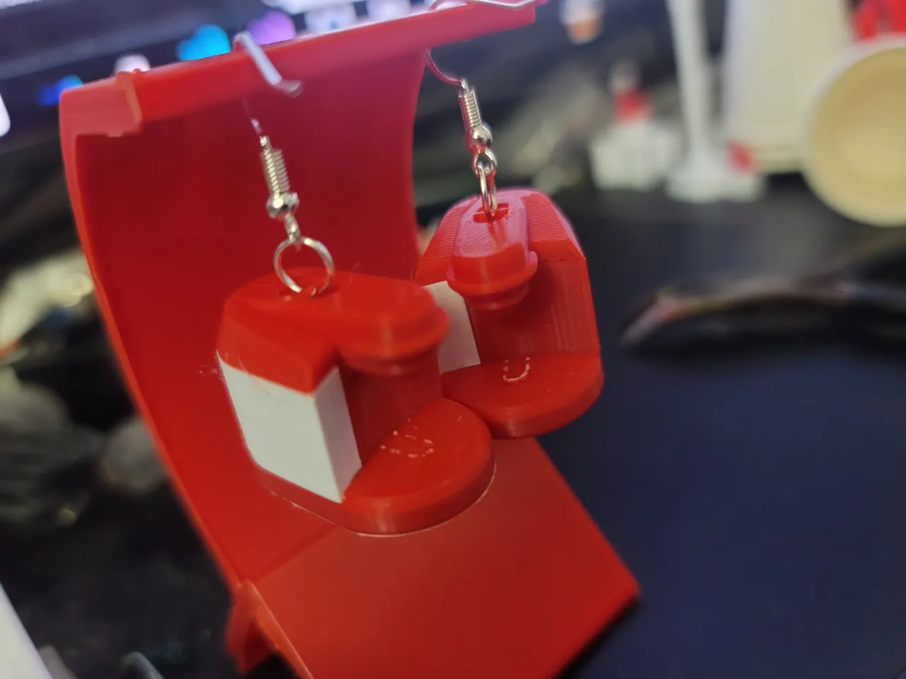 Keurig Coffee Earrings (Custom Supports) view 4
