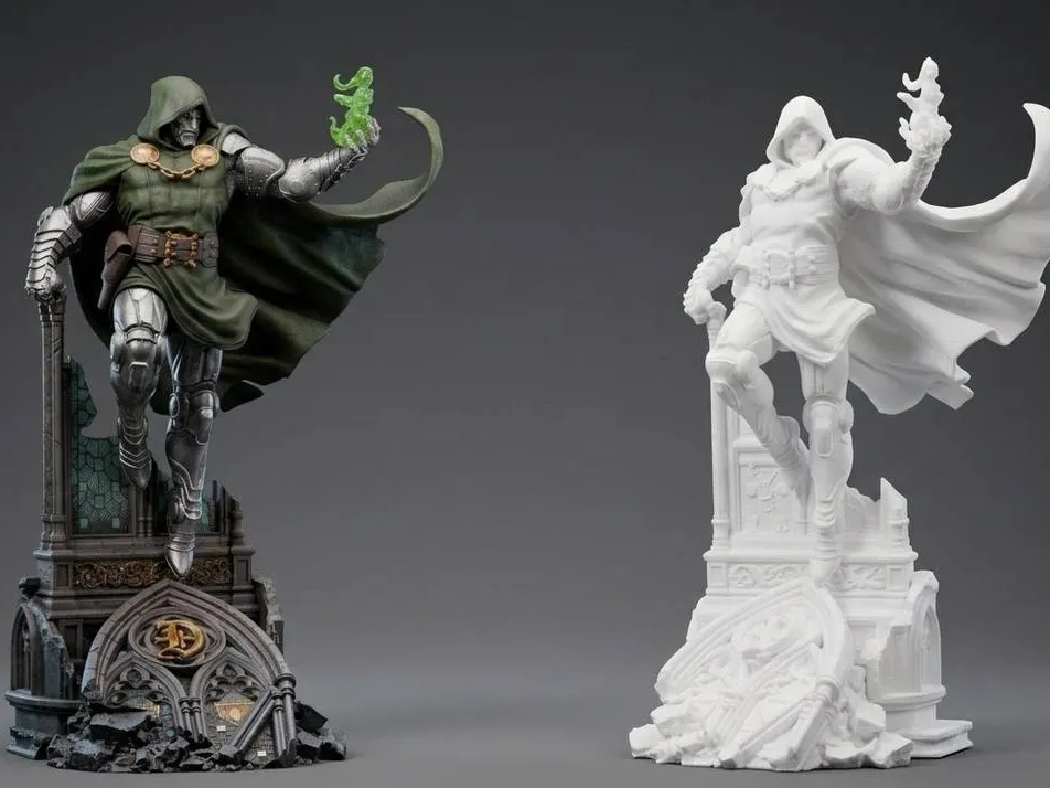 Figura decorativa: Dr. Doom - Dottor Doom - Marvel Figure finestra. Referencia del modelo original.