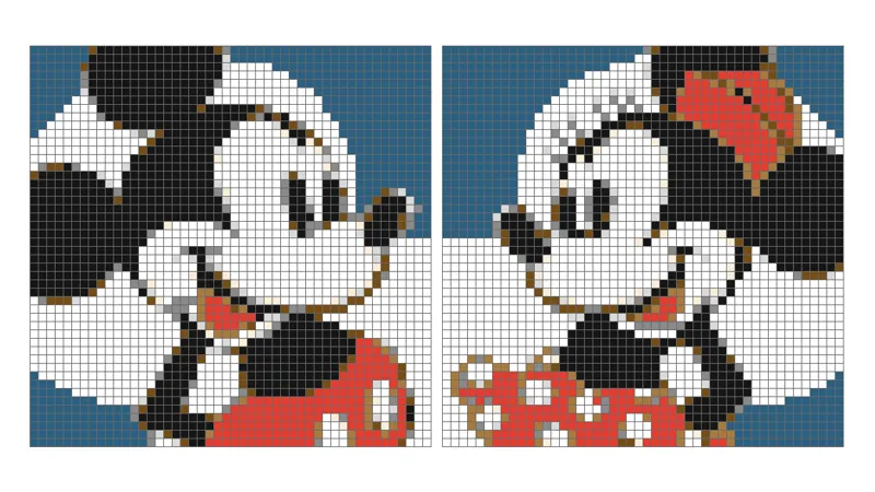 Mickey and Minnie Mouse Pixel Puzzle