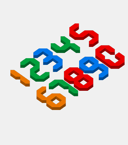 Miniatura 3 do modelo 3D 烧脑数字拼图-挑战1小时将所有数字拼图盒中（请勿提前看答案）