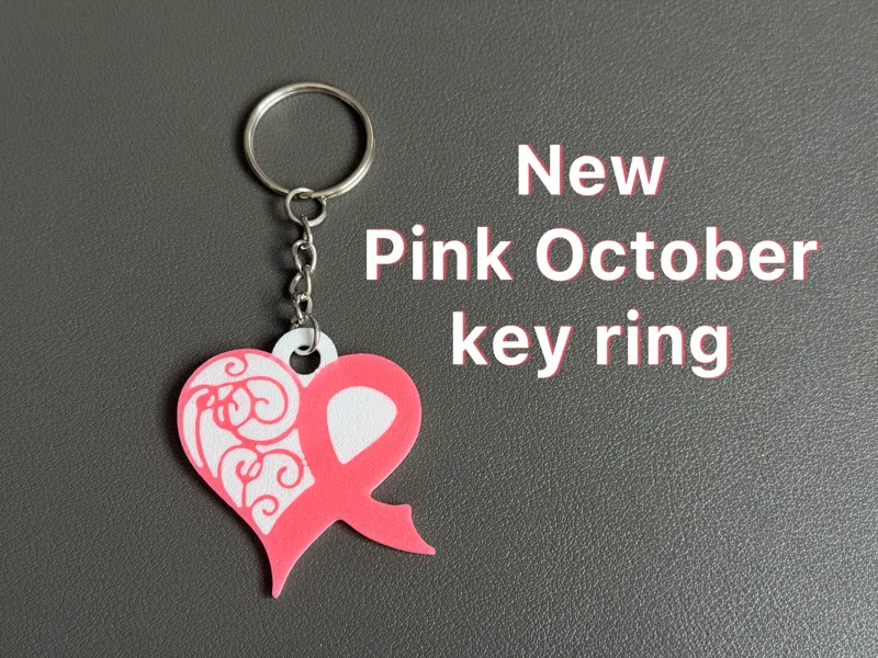 New Pink October key ring