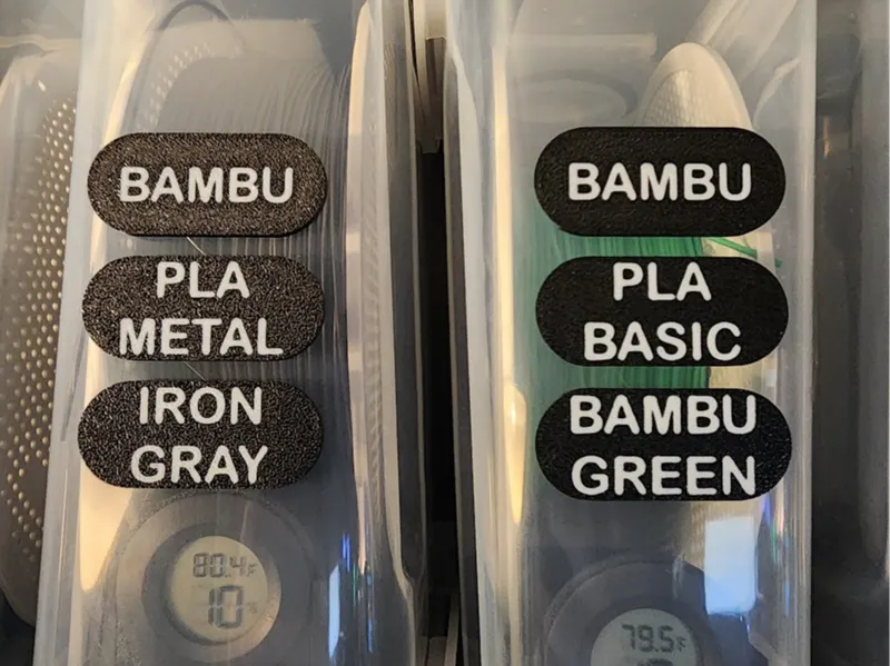 Filament Labels for Dry Box - Quick Swap