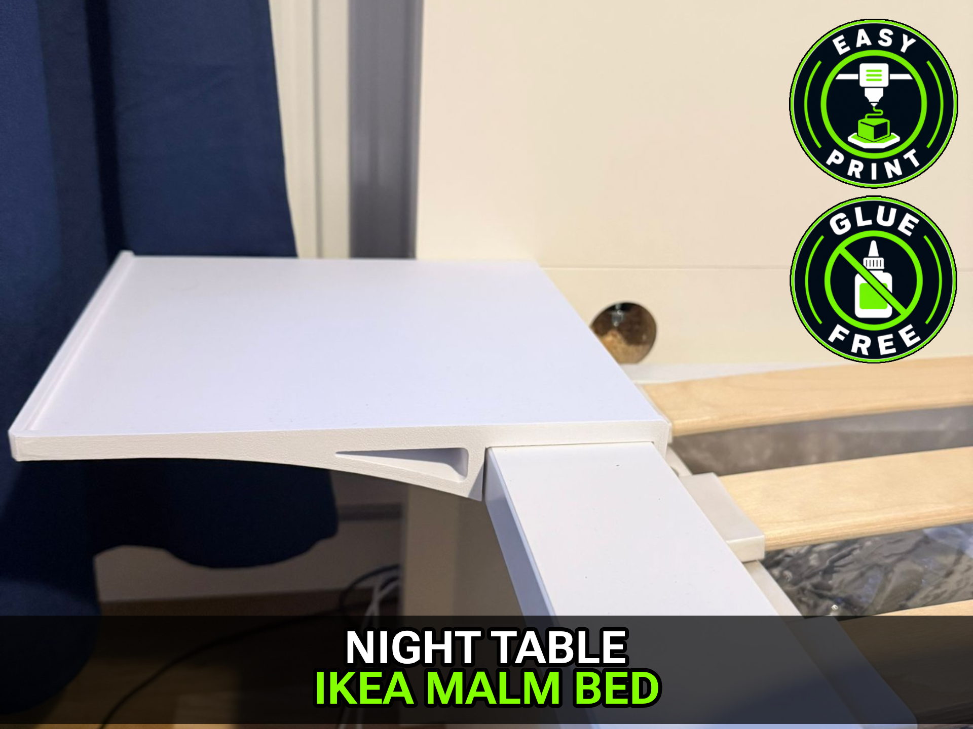 IKEA MALM Bedside Edge Night Table
