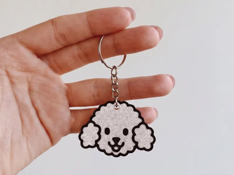 Poodle Dog Keychain