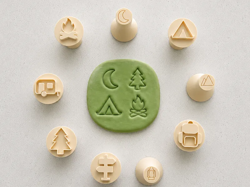 Camping Play Dough Stamps | 9 Piece Stamp Set