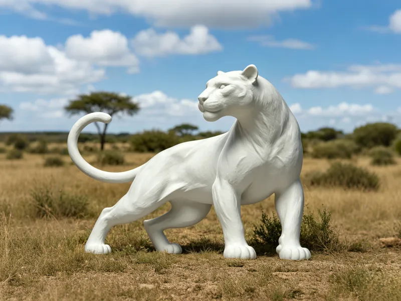 Queen of the Savannah: Lioness Art Figurine