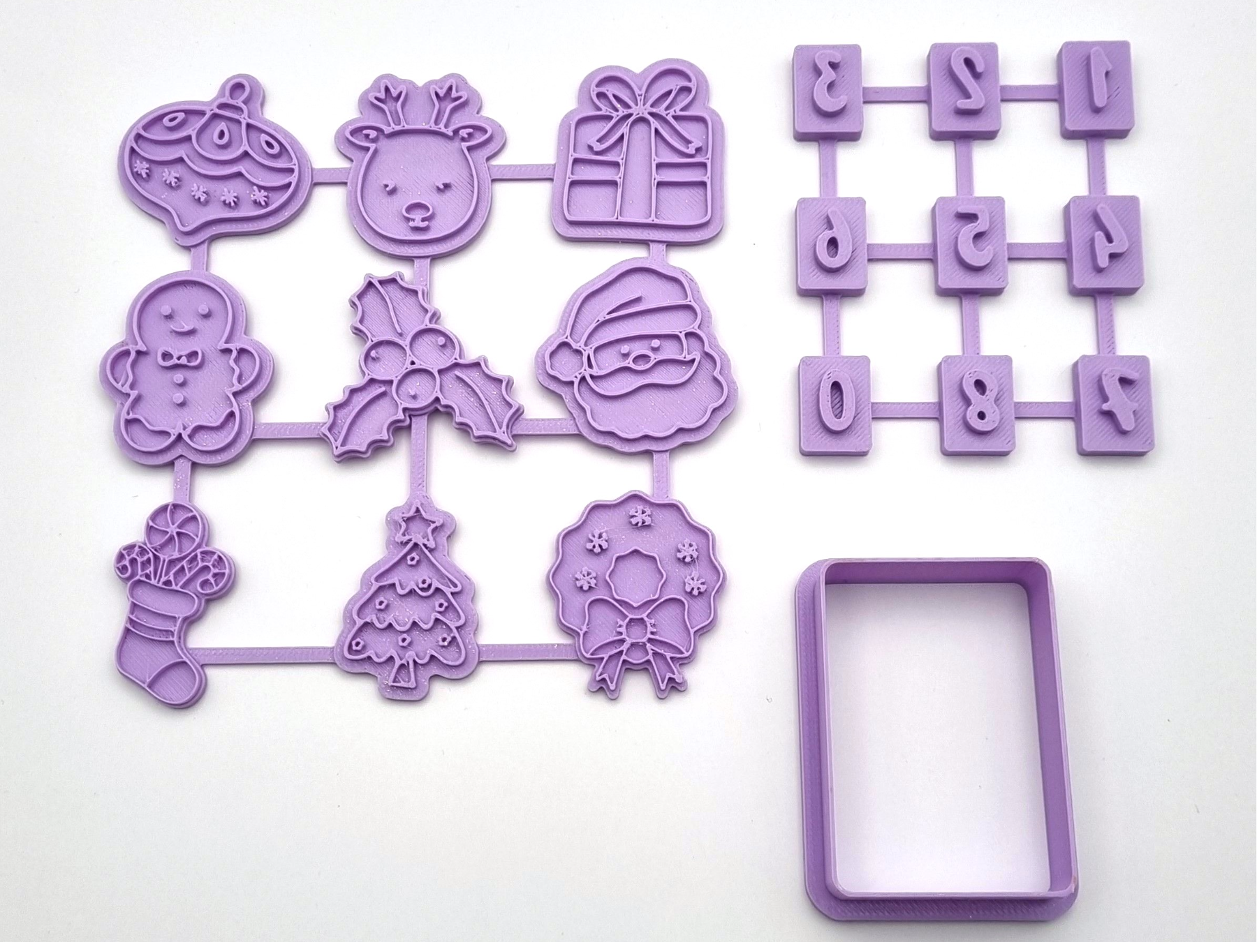 Christmas Advent Calendar Cookie Stamp Cutter Set