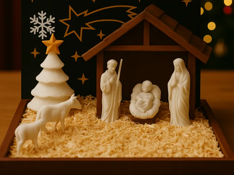 Weihnachtskrippe - Modernes Mini-Diorama