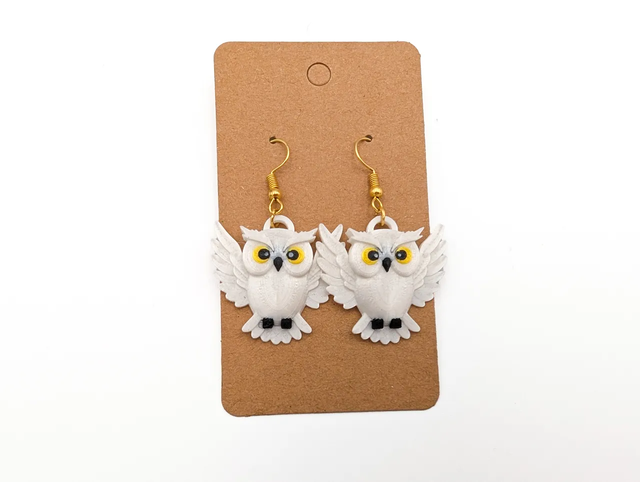 Owl Earrings and Charm - Hedwig Inspired view 4