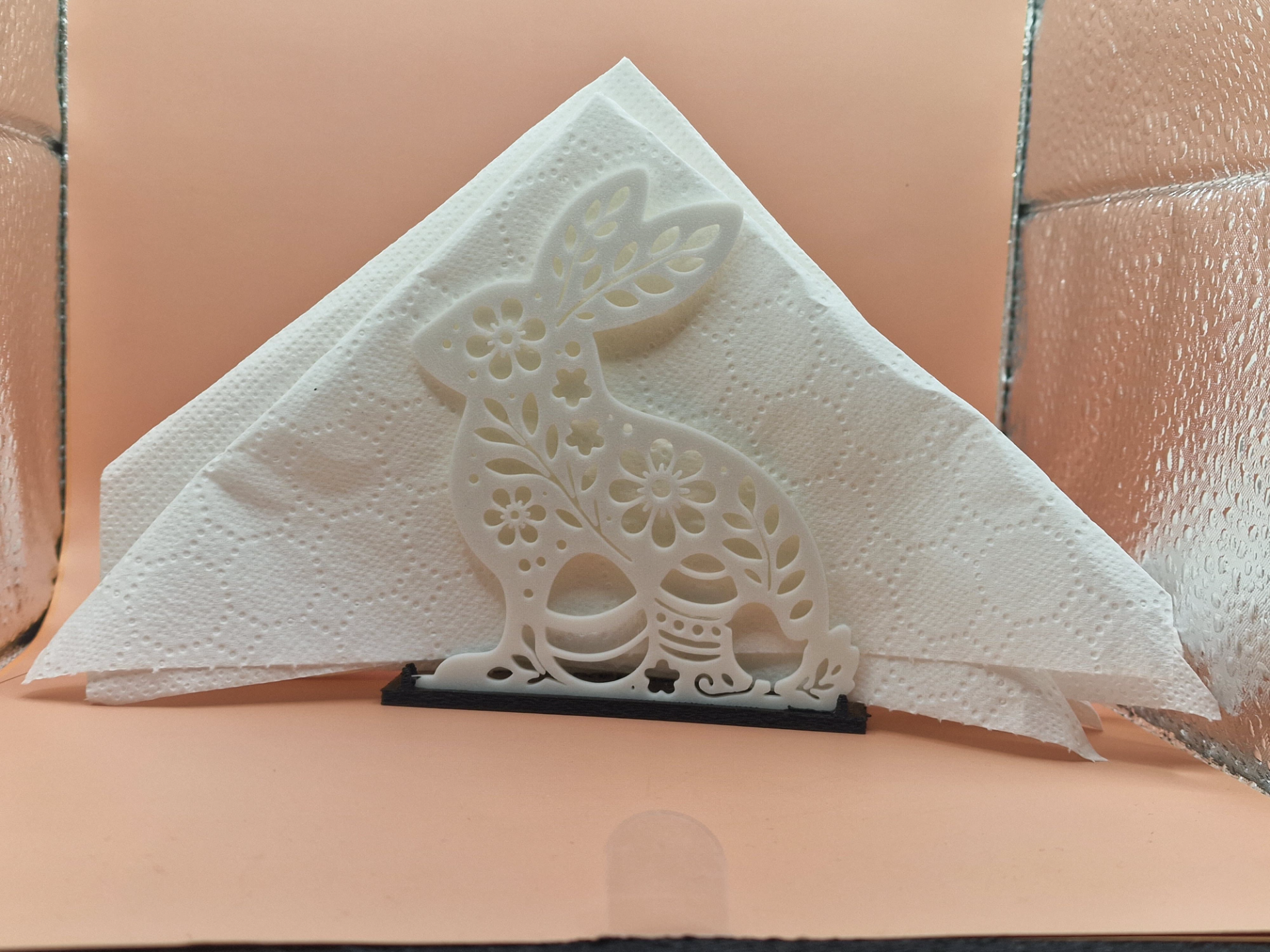 Easter Bunny Floral Napkin Holder