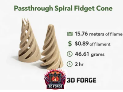 Spiral Passthrough Fidget Cone