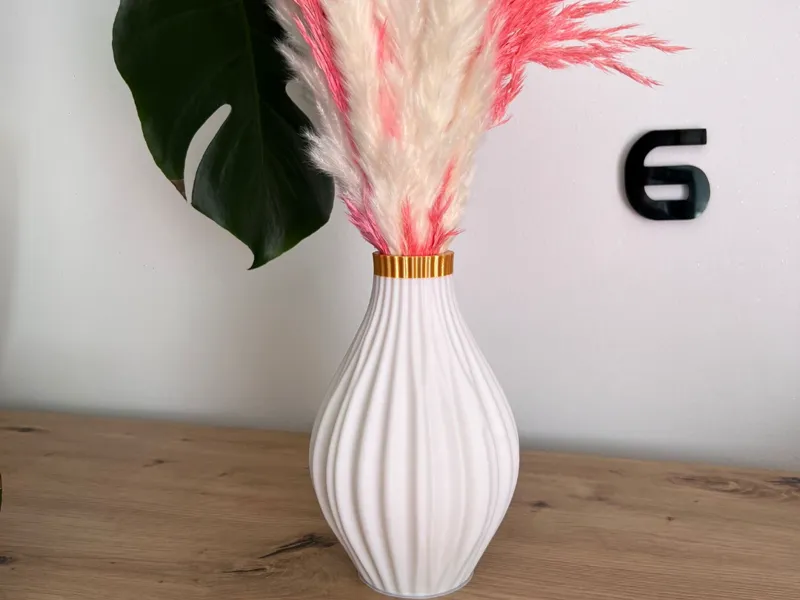 Ribbed Vase | Modern Decorative Vase | Easy Print 