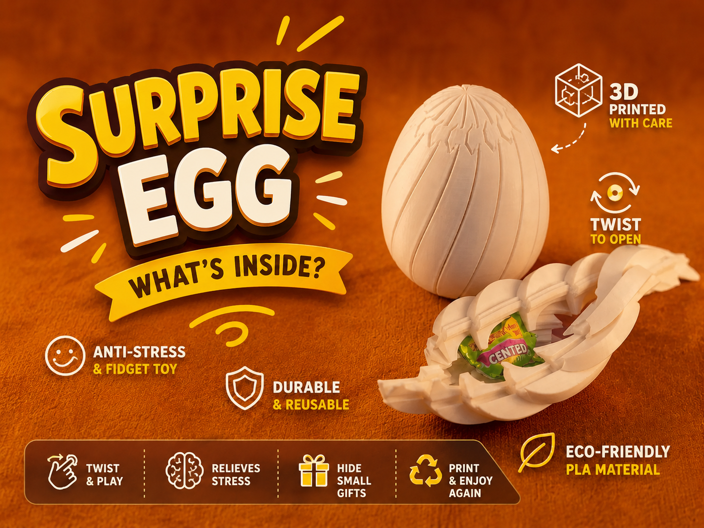 Surprise Egg |16 Slices|print-in-place