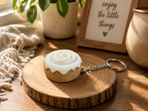 Llavero: Sweet Cinnamon Roll Keychain — referencia de MakerWorld
