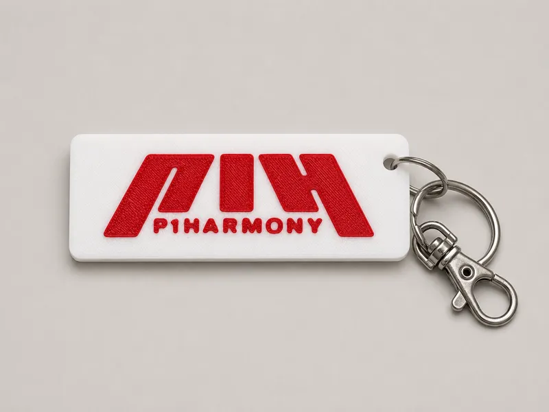 P1Harmony fan keychain - double-sided logo tag