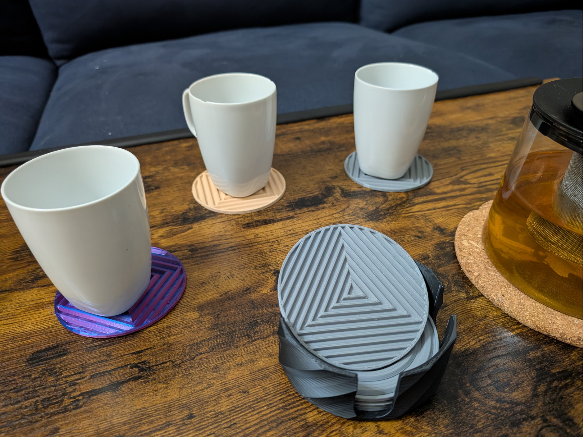 Geometric Coaster Set - 5 patterns (100mm) 