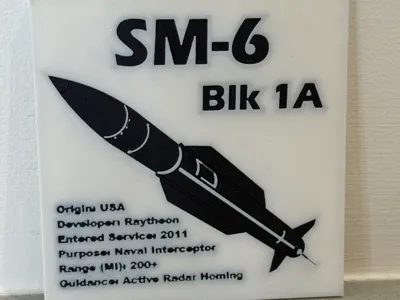 SM-6 Blk IA Missile Plaque