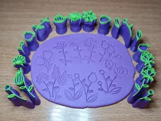 Little stamp for clay flowers and leaf 3.