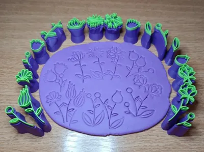 Little stamp for clay flowers and leaf 3.