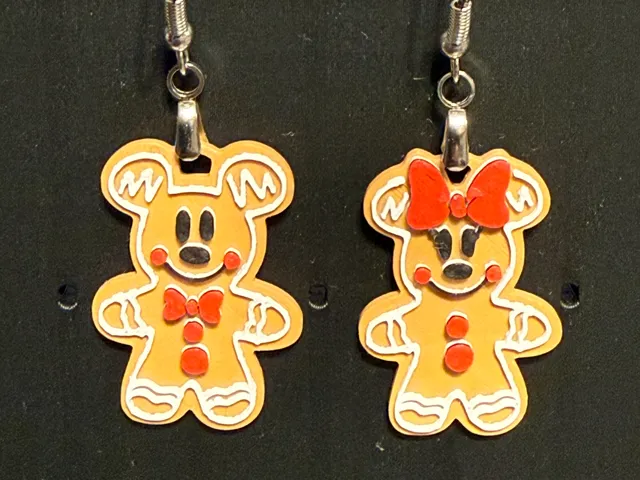 Mickey and Minnie Gingerbread Earrings