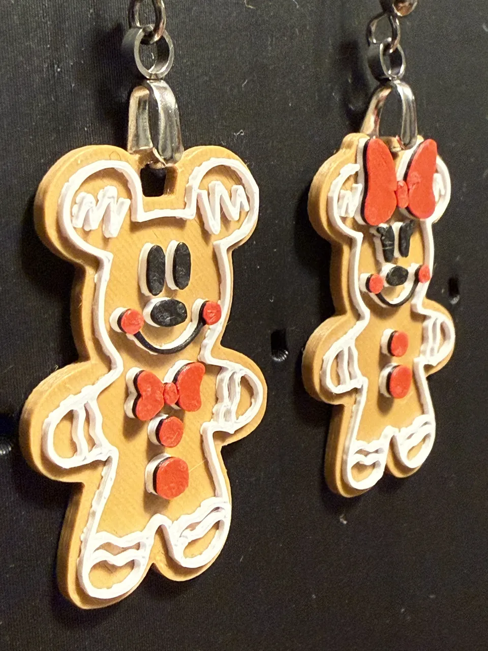 Mickey and Minnie Gingerbread Earrings view 2