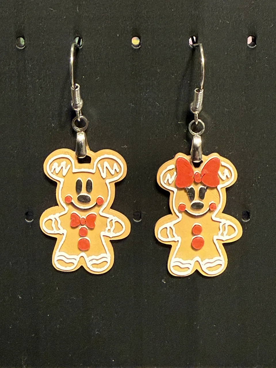 Mickey and Minnie Gingerbread Earrings view 3