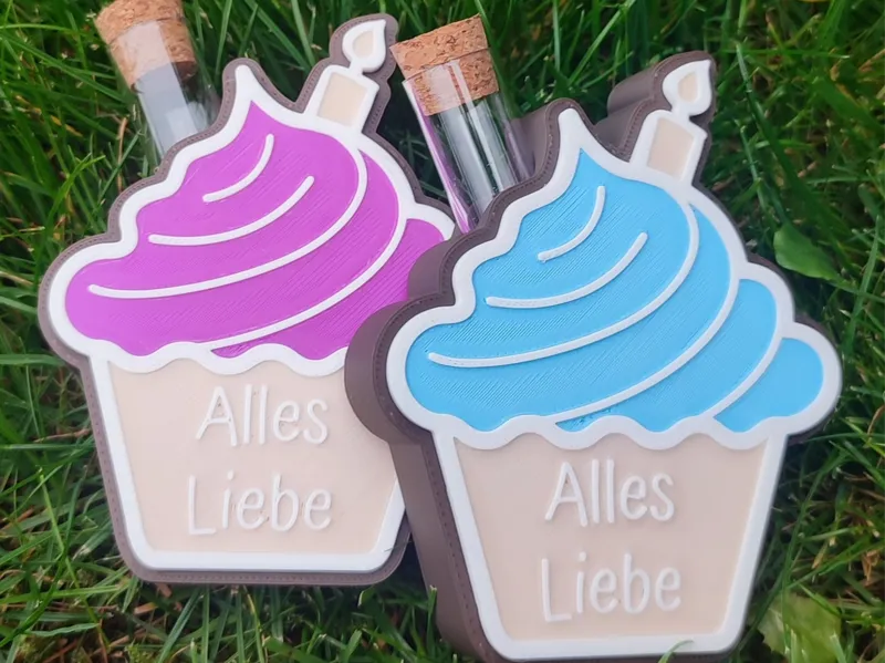 Alles Liebe Cup Cake - Wunscherfüller-Reagenzglas