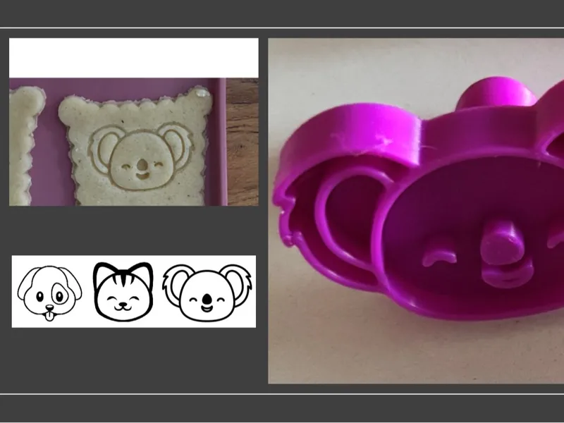 Stamping Cookie cutter animal heads 