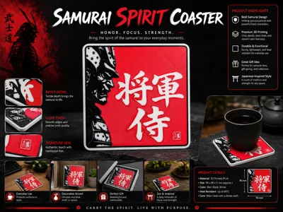 Samurai Spirit Drink Coaster