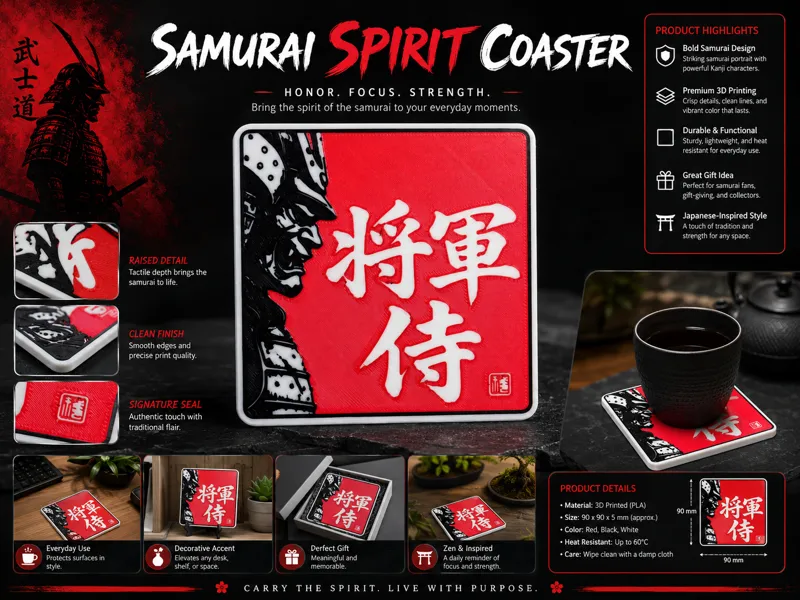 Samurai Spirit Drink Coaster
