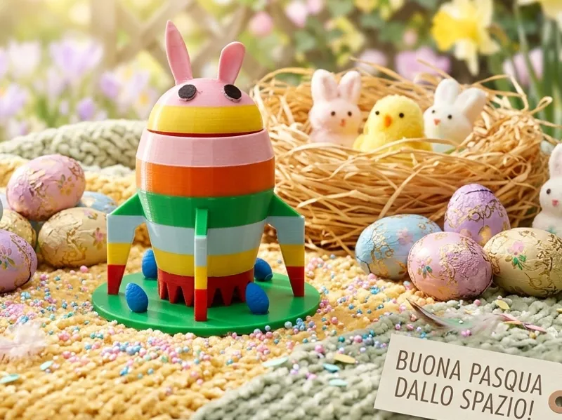 Space Bunny: Razzo Coniglio Porta Uovo di Pasqua