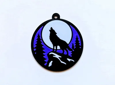 Howling Wolf Keychain