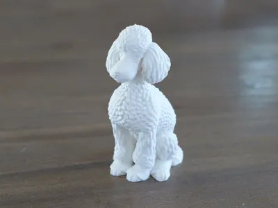 Cute Poodle Dog Sculpture Figurine
