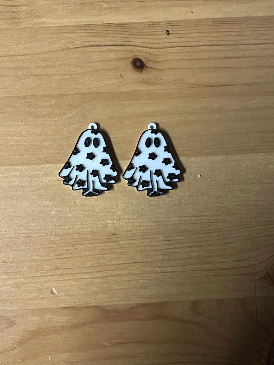 flower ghost earrings view 2