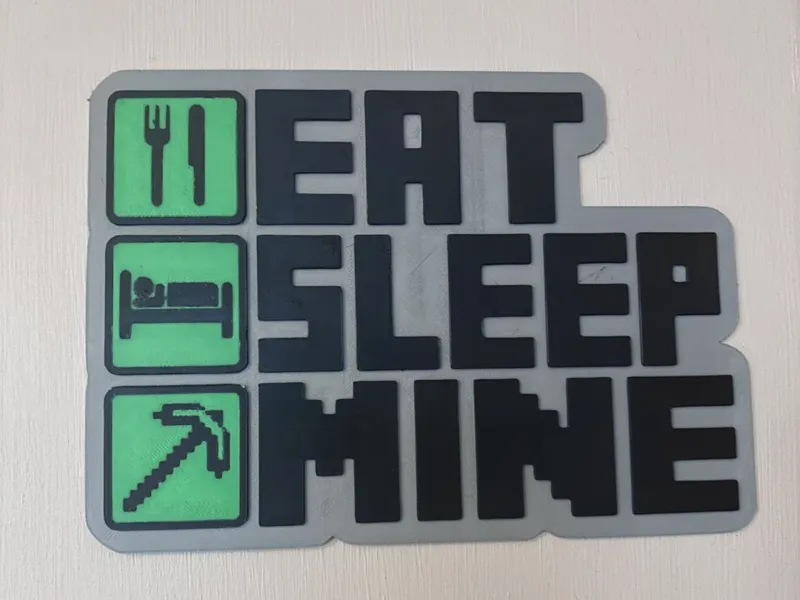 Minecraft Wall Art Eat Sleep Mine 
