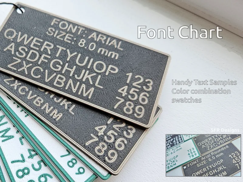 Font Chart Text Sample Swatches