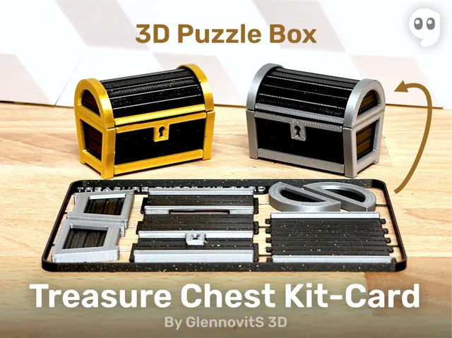Treasure Chest Kit-Card (pirate chest puzzle box)