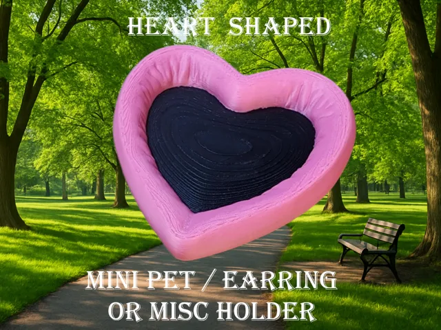 Heart Shaped Mini Figurine Pet Bed Earring Holder