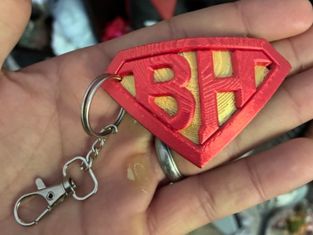 Custom Superhero Initials Logo - Custom Keychain