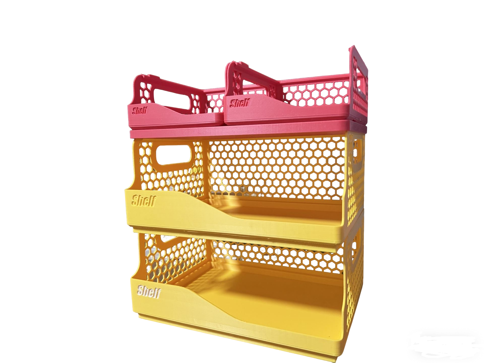 Miniatura 2 do modelo 3D 桌面置物架多层可堆叠书桌办公室工位小杂物零食文件收纳筐