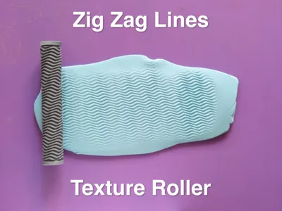 Texture Rolling Pin - Zig Zag Lines
