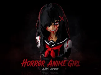 Horror Anime Girl Bust - Bloody Schoolgirl Statue