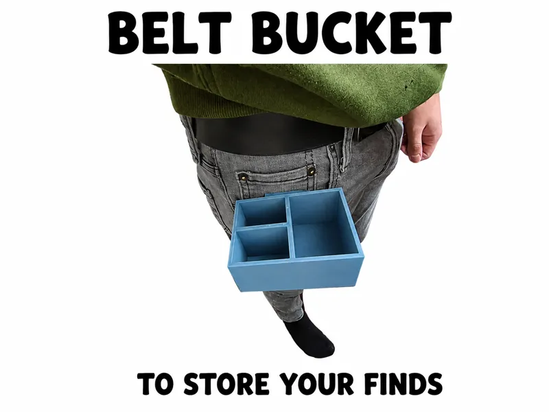 Belt bucket - store your finds on the go