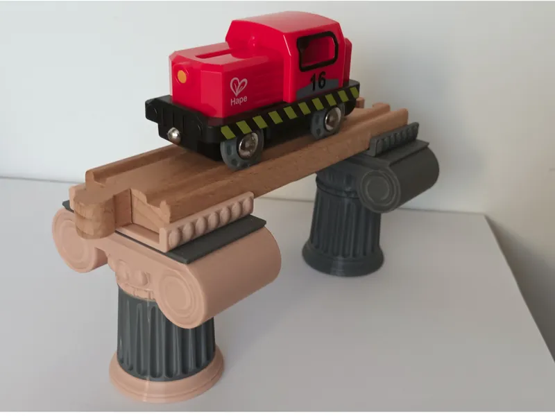 Ionic Column Train Track Support