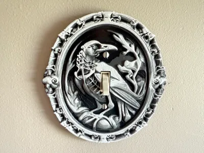 Gothic Skeleton Bird Light Switch Cover