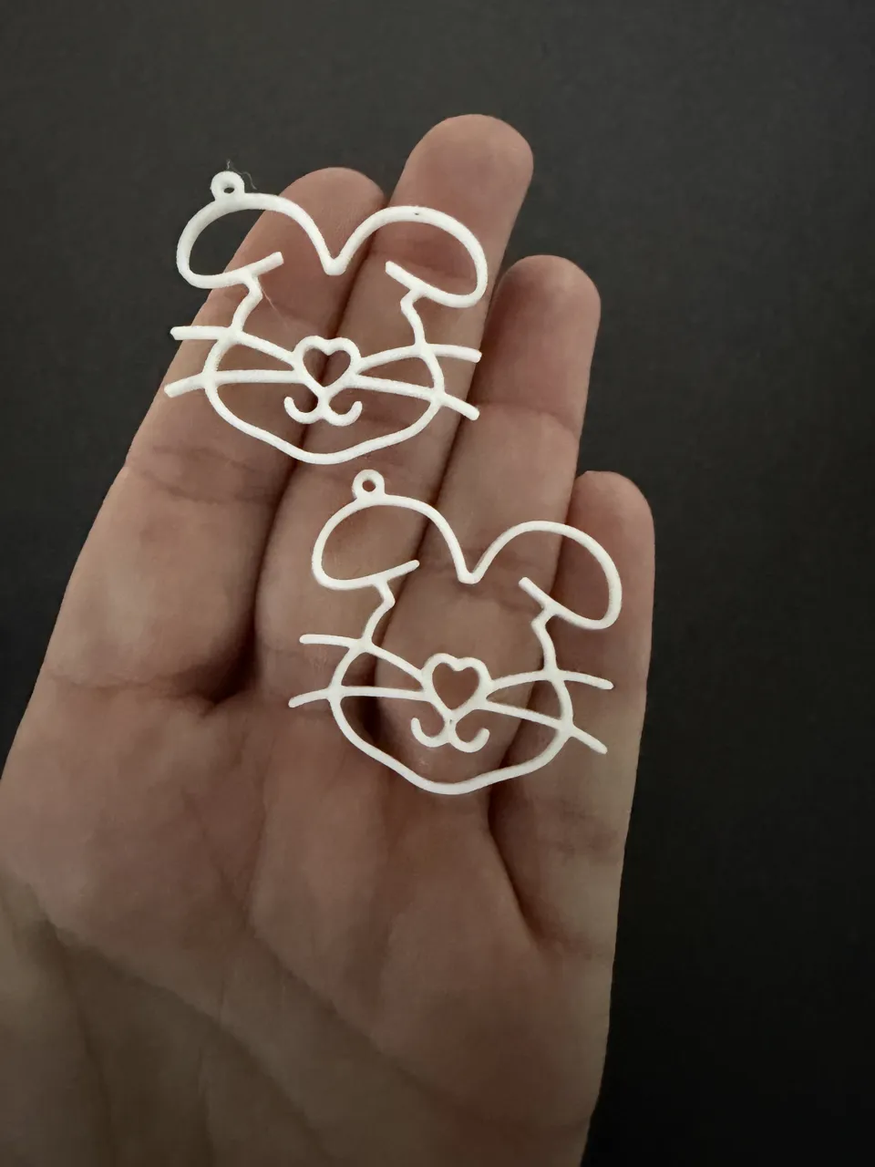 Earrings Rabbit Heart Easter view 2