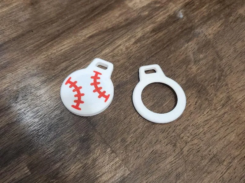 Baseball AirTag Keychain Holder