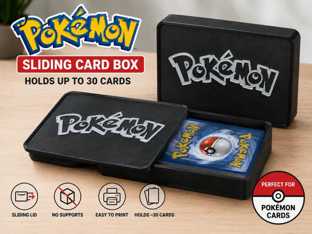 Pokémon Card Storage Box | Sliding Case 30 Cards