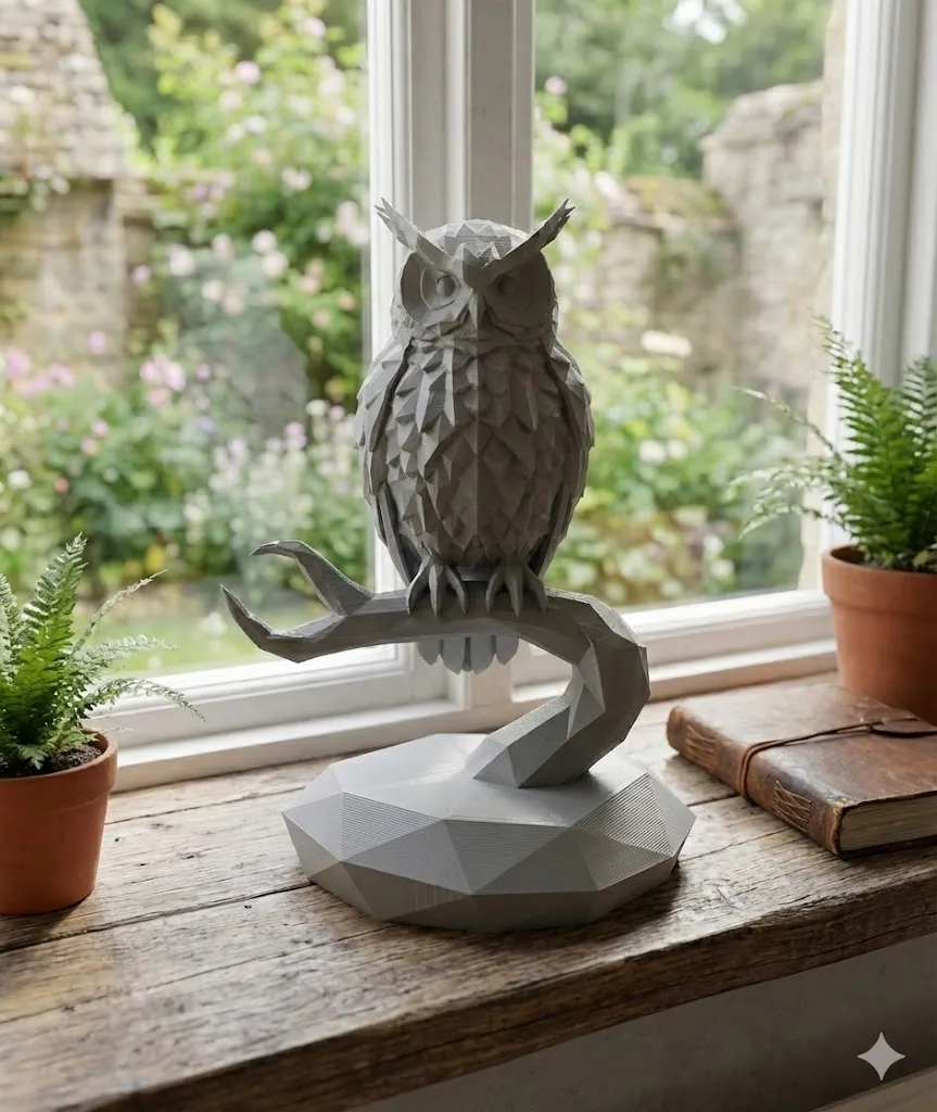 Realistic Owl Perched on Branch – Stunning Detai - Free 3D Print Model ...