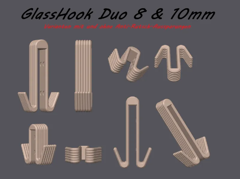 GlassHook Duo – Duschhaken für Glaswände 8 & 10 mm